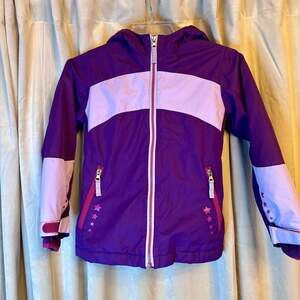 Lands’ End Girls Winter Coat Jacket Size 5/6 Purple Pink Hooded